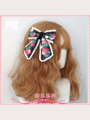 Strawberry Cat Lolita Hair Clip by Cat Highness (CH22)